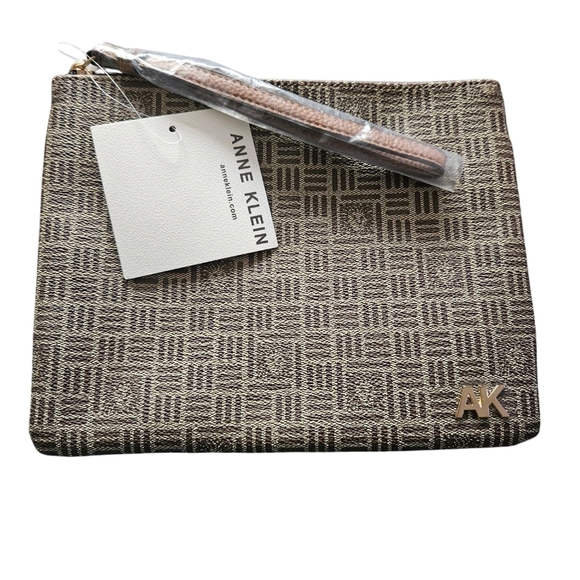 Anne Klein Handbags - Anne Klein Tile Lion Logo Wristlet Pouch Clutch 8.5"x7" - NWT